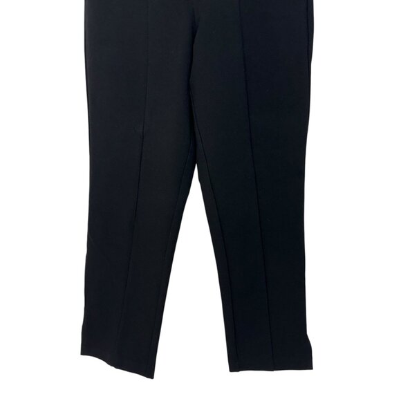 Michael Kors Women Black Mid-Rise Stretch Pull On Pants SZ M Straight Side Slits - Picture 12 of 12